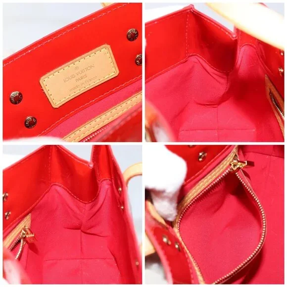 LOUIS VUITTON Monogram Vernis Reade PM Hand Bag Red Rouge - Picture 15 of 16